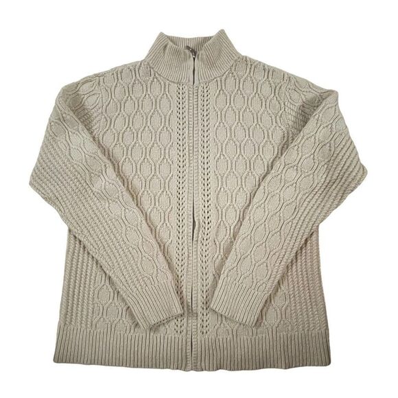 Unbranded ~ ivory cable knit sweater cardigan ~ size Small - Picture 1 of 8